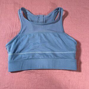 Zyia Active All Star One More Rep Sports Bra Mesh Zip in Blue - Size Small